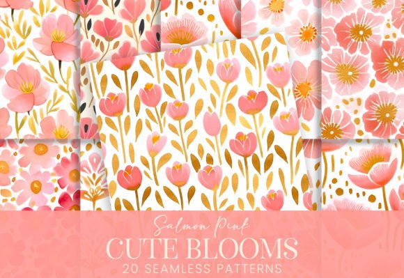 Download Cute Salmon Pink Floral Blossom Patterns - Premium Resources