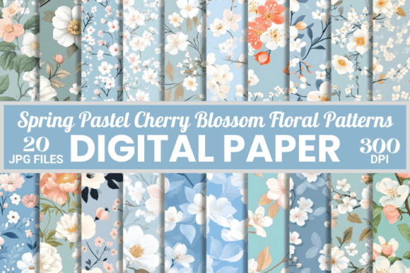 Download Spring Pastel Cherry Blossom Patterns - Premium Bundle